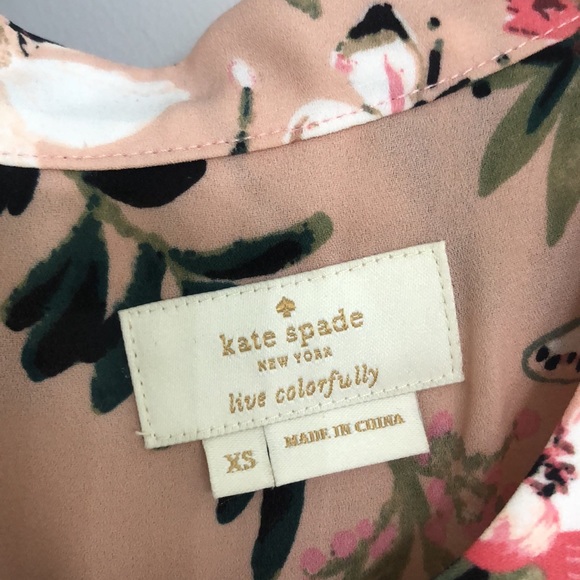 NWOT Kate Spade floral blouse XS - Picture 4 of 4